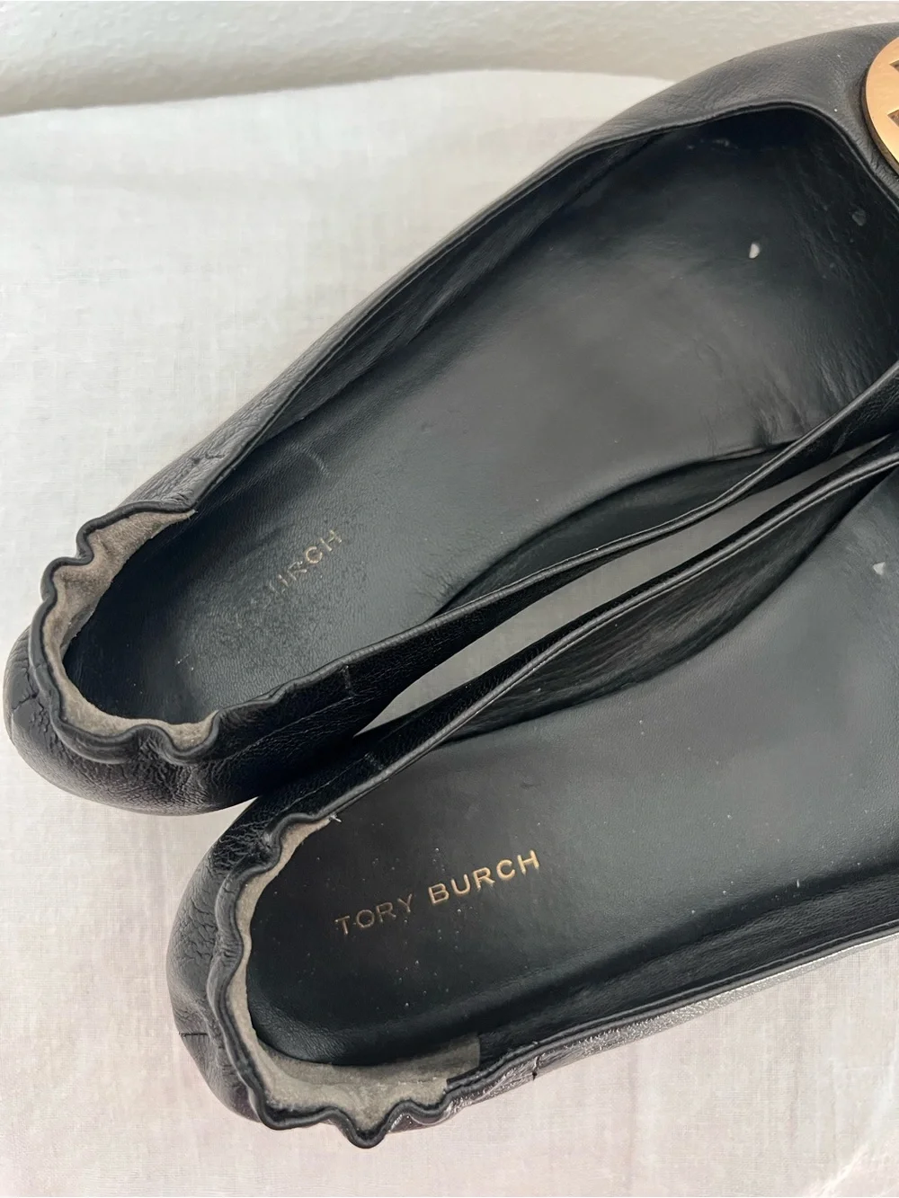 Tory Burch Claire Ballet Flats Women’s Size 9 Black Leather Slip-On Shoes